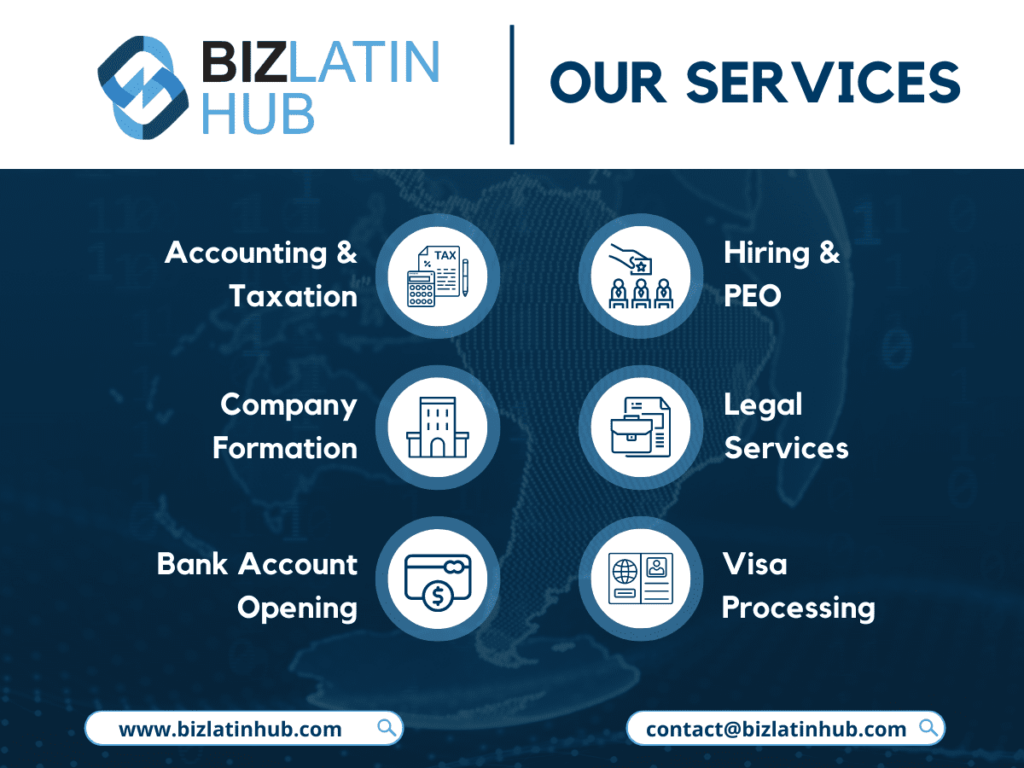 A BLH infographic showing key services offered by the company